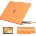 EooCoo Case Compatible with MacBook Air 13 inch M5 2026-2022 Release M4 M3 M2 A3449 A3240 A3113 A2681, Hard Shell&Keyboard Skin Cover&Screen Protector for Mac Air 13.6 inch, Matte Orange