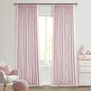Pinch Pleated Pink Blackout Curtains 96 Inches Long for Girls Bedroom Living Room Thermal Insulated Pleated Room Darkening Light Blocking Linen 96 Inch Curtains Drape Window Panels Baby Pink Blush