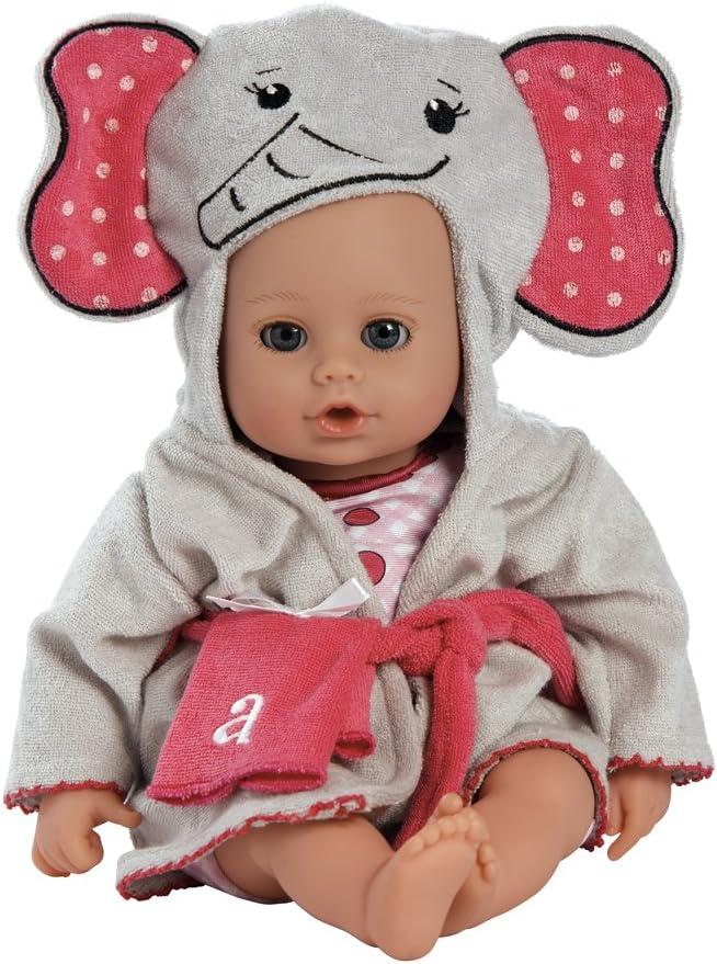 Adora Bath Time Babies Collection, 13" Baby Doll and Clothes Set, Made with Fresh Powder Scent and Exclusive QuickDri Vinyl Body, Birthday Gift for Ages 1+ - Elephant