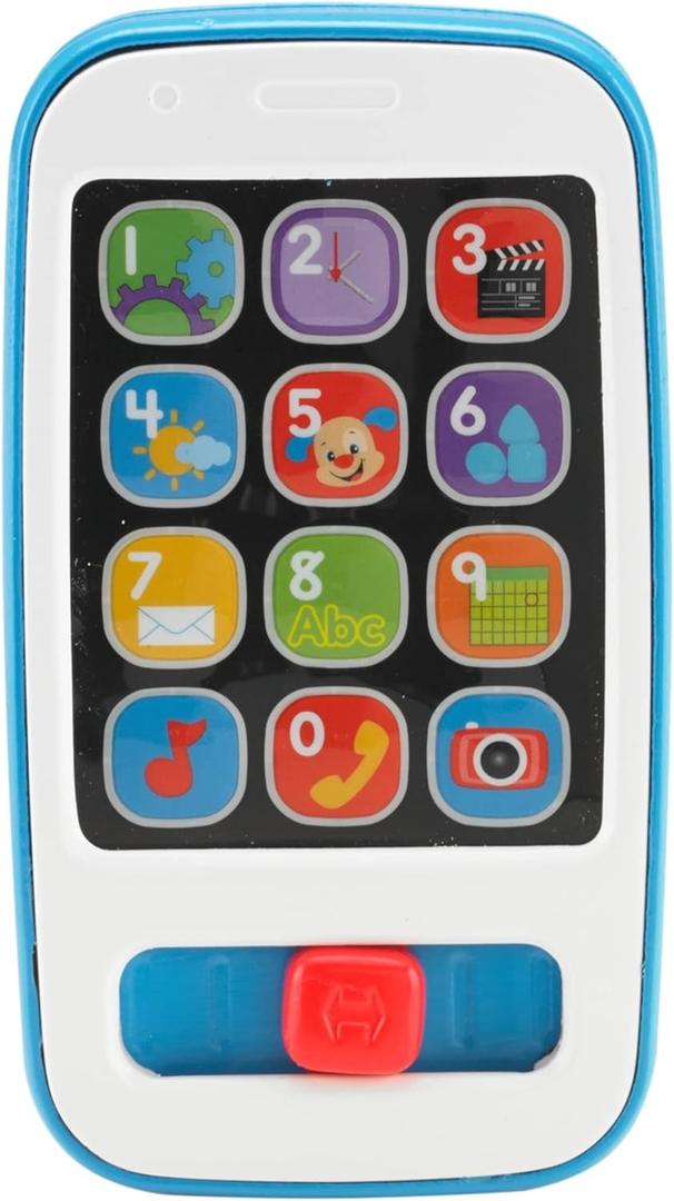 Fisher-Price Laugh & Learn Baby & Toddler Toy Smart Phone with Educational Music & Lights for Ages 6+ Months, Blue Fisher-Price Laugh & Learn Baby & Toddler Toy Smart Phone with Educational Music & Lights for Ages 6+ Months, Blue