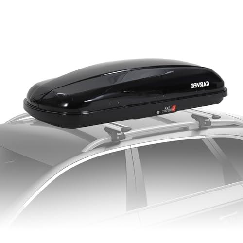 Garvee Heavy Duty Hard Shell Roof Top Cargo Carrier - 62(L) x32(W) x12(H) Waterproof Lockable Storage Box Capacity 165 Lbs 14 Cu Ft - Tool-Free Install- Fits SUV, Truck, Van