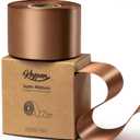 Brown Satin Ribbon 2.5 Inch Double-Faced Polyester Ribbons 25 Yards for Gift Wrapping Crafts Flower Bouquet Wedding Paper Christmas Holiday Decor