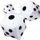 3 Pack Large Inflatable Dice Jumbo Giant Inflatable Dice for Indoor Outdoor Broad Game Ludo Pool Party Favor (12 Inch,White)