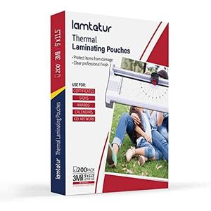 Lamtetur Thermal Laminating Pouches 9" x 11.5" Inches,Holds 8.5 x 11 Inch Sheets,3Mil 200Pack Laminate Films,Laminator Sheets,Letter Size Laminate Papers,Clear Lamination Sheets(75Mic-200sheets)