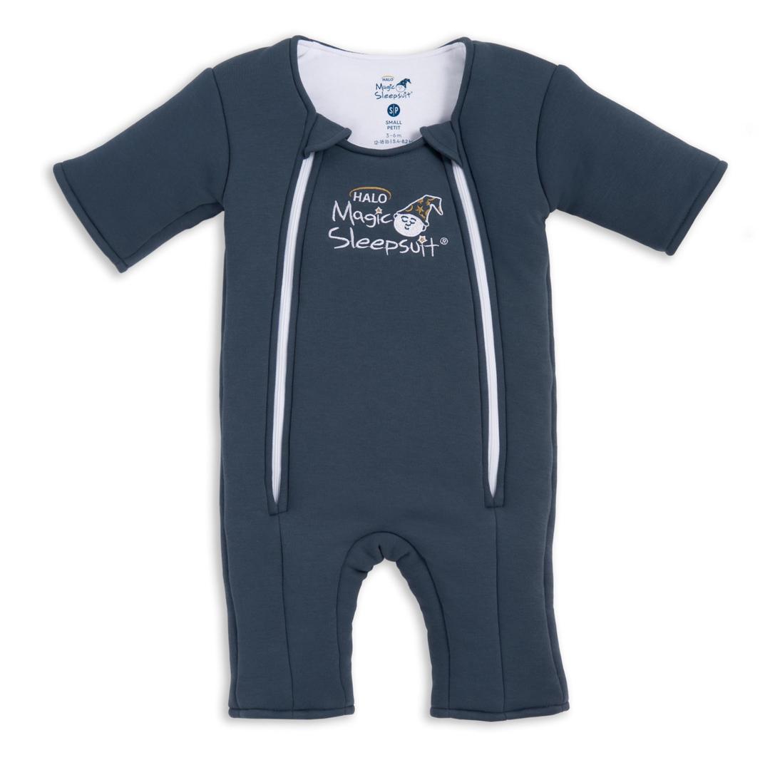 Magic Sleepsuit Baby Merlin's Cotton Baby Swaddle Transition Product - Soft and Cozy Design, Double Zipper for Easy Diaper Changes, Promotes Safe Sleep, 3-6 Months - Navy Blue - Small 12-18lbs