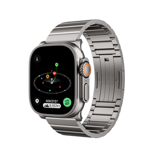 LULULOOK Titanium Band for Apple Watch Ultra 2/Ultra 49mm, DLC Scratch-resistant Coating Adjustable Replacement Smartwatch Strap w/Foldover Clasp for Men