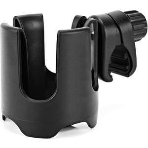 Universal Stroller Cup Holder, 360 Rotation Large Caliber Adjustable Cup Holder for Walker, Wheelchair, Bike, Scooter, Fits Most Cup, Black