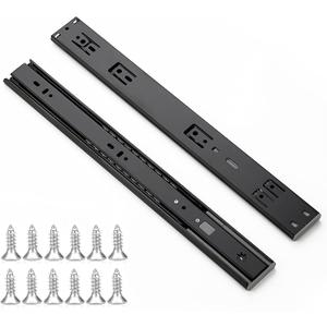 Ravinte 16 Inch Soft Close Drawer Slides 1 Pairs 2 Pack Black Full Extension Ball Bearing Drawer Glide Side Mount