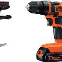 BLACK+DECKER 20V MAX Cordless Drill and Driver, 3/8 Inch, With LED Work Light, Battery and Charger Included (LDX120C)