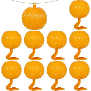 Qualirey 10 Set Sticky Fruit Fly Trap Balls Adhesive Fungus Gnat Sticky Balls for Plants Fly Catching Indoor Outdoor Garden Kitchen Gnat Flying Insects Traps (Orange)