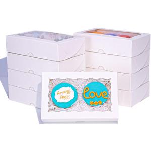 50PCS 8x5x2 Inch Chocolate Covered Strawberries Boxes Bakery Boxes with Window for Chocolate Truffle, Donut, Brownies Cookies, Cakesickle &Christmas Valentine's Easter Mother's Day (White)