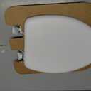 Mayfair Padded Toilet Seat, Cushioned Soft Vinyl over Wood Core Seat, Secure Hinges, Easy Clean, Made in USA, Elongated, White