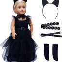 18 Inch Doll Clothes , Black Family Costumes Party Dress Fits All 18-inch Dolls Across Brands
