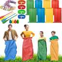 25 PCS Potato Sack Race Bags, Outdoor Games Sack Race Bags Set Includes 3-Legged Race Bands, Egg Spoon Relay Race, Plastic Medals, Carnival Outdoor Lawn Party Field Day Games for Adults & Family