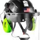 Forestry Safety Helmet Chainsaw Helmet with Polycarbonate Full Clear Visor and Ear Muffs 3 in 1 Forestry Hard Hat