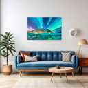 YIOZHAOFH Office Nature Landscape Wall Art Framed Northern Lights Picture Wall Decor Alaska 16X24 Canvas Print Posters Scenery Framed Artwork