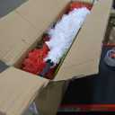 Hungdao 6 ft Santa Hat Christmas Tree Christmas Green Red and White Tree Pre-lit with 100 White LED Lights Red Xmas Artificial Trees Bendable Xmas Trees for Holiday Party Decoration Home