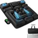 Inflatable Travel Seat Cushion for Airplane with Dual Fans,Ergonomic Design | 3-Speed Ventilated Travel Cushion Airplane Seat, Portable Airplane Seat Cushion for Long Flights, Office, Wheelchair
