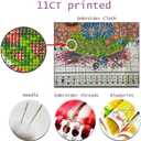 Redxing Stamped Cross Stitch Kits - Beach Night Landscape Counted Cross Stitch Kits for Beginners Adults Needlepoint Cross-Stitch Patterns-Flower Dragon 16x20 inches (ArtsKit29)