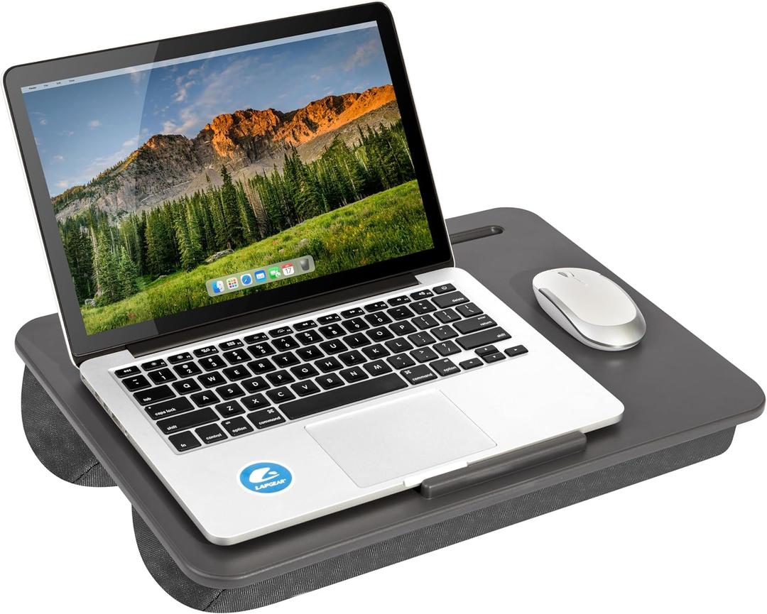 LAPGEAR Original Lap Desk Fits Up to 17 Laptops Charcoal Style No. 45155