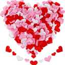 600 Pcs Valentine Heart Confetti Sponge Heart Confetti for DIY Crafts Sponge Love Shaped Petals for Valentines Day Wedding Bed Table Decoration, 2 Sizes 3 Colors