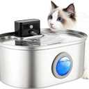 Cat Water Fountain Stainless Steel, 3.5L/118oz Large Capacity Automatic Cat Water Dispenser with Filter, Cordless, Ultra Quiet Pet Water Fountain