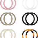 12 Pcs O-Ring Handbag Handles - Round Purse Handles for Tote Bag, Crochet Bags, DIY Purse Making(6 Colors)