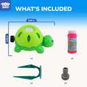 TOY Life 2-in-1 Turtle Sprinkler for Kids with Bubble Machine Kids Water Sprinkler for Yard, Outdoor Water Toys for Kids Ages 3-5 4-8, Rotating Backyard Sprinkler Toy for Outdoor Summer Water Play