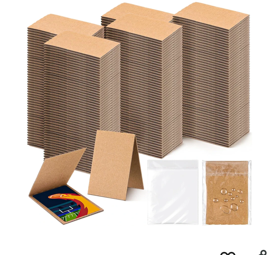300 Sets Cardboard Sleeves Folded 3 x 4.5 Inches 150 Corrugated Card Shipping Protector 150 Plastic Protector for Sports Cards, Trading Cardboard Shipping Supplies