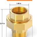 GASHER 1PC Brass Union, 1" NPT Male x 1" NPT Female Pipe Fitting