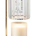 Mikasa 13.8 Inch Clear Glass Shade Electric Candle Warmer with Wood Base - Flameless Candle Melter for Home Decor, Safe Fragrance Diffuser Lamp, Fits Jar Candles Up to 4 Inches, 50W Halogen Bulb