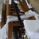 LINSY Wood Bed Frame, Queen Bed Frame Solid Wood Platform Frames with Headboard and Slat Bases, Wooden Bedframe No Box Spring Needed, Easy Assembly, Walnut