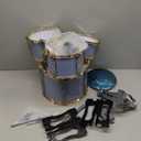 M SANMERSEN Kids Jazz Drum Set - 5 Drums with Stool - Rock Jazz Drum Kit - Musical Enlightenment Educational Toys Gift for Boys Girls (9123 Light Blue)