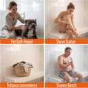 Floating Shower Bench - Adjustable, Pre-Formed Rectangular Shower Bench (3x14.5x19-33)
