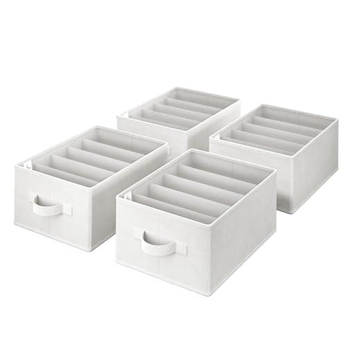 GRANNY SAYS Wardrobe Clothes Organizer, Drawer Organizers for Clothing, Closet Organizers and Storage, Organizer for Drawer, Pants, Jeans, T Shirt, Beige, 4-Pack
