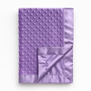 Pro Goleem Baby Soft Minky Dot Blanket with Silky Satin Backing Baby Gifts for Boys and Girls (Purple, 30 x 40)