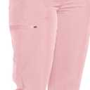 Floralhue Scrubs for Women, Women's Medical Scrub Sets, V-Neck Scrubs Top & Cargo Pants with 12 Pockets (Pink, M)