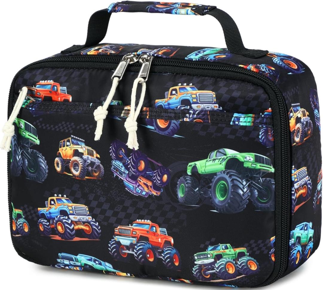 CAMTOP Kids Lunch Box Boys Girls Insulated Lunch Cooler Bag Reusable Lunch Tote Kit for School Travel(Off-Road Vehicle)
