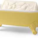 6.5" Ceramic Mini Decorative Clawfoot Bathtub Bar Soap Dish, Kitchen Sponge Holder and Shower Tray for Bathroom, 1 Pack(Yellow)