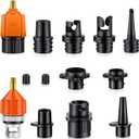 Treela Inflatable Air Pump Adaptor Compatible with SUP Inflatable Car Air Compressor Valve Adaptor with 9 Valve Nozzle for Paddle Board Boat