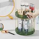 COMVTUPY 360° Rotating Makeup Organizer - Large Capacity Makeup Skincare Perfume Organizer Bathroom Organizer for Countertop Green 2 Tier, Green