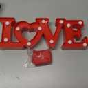 Love Sign with Lights - Valentines Day Decoration - Love Marquee Letters - Romantic Lighted Table Top Decor for Wedding & Home - Red - CHEERIN, 11.8 inches x 4.1 inches