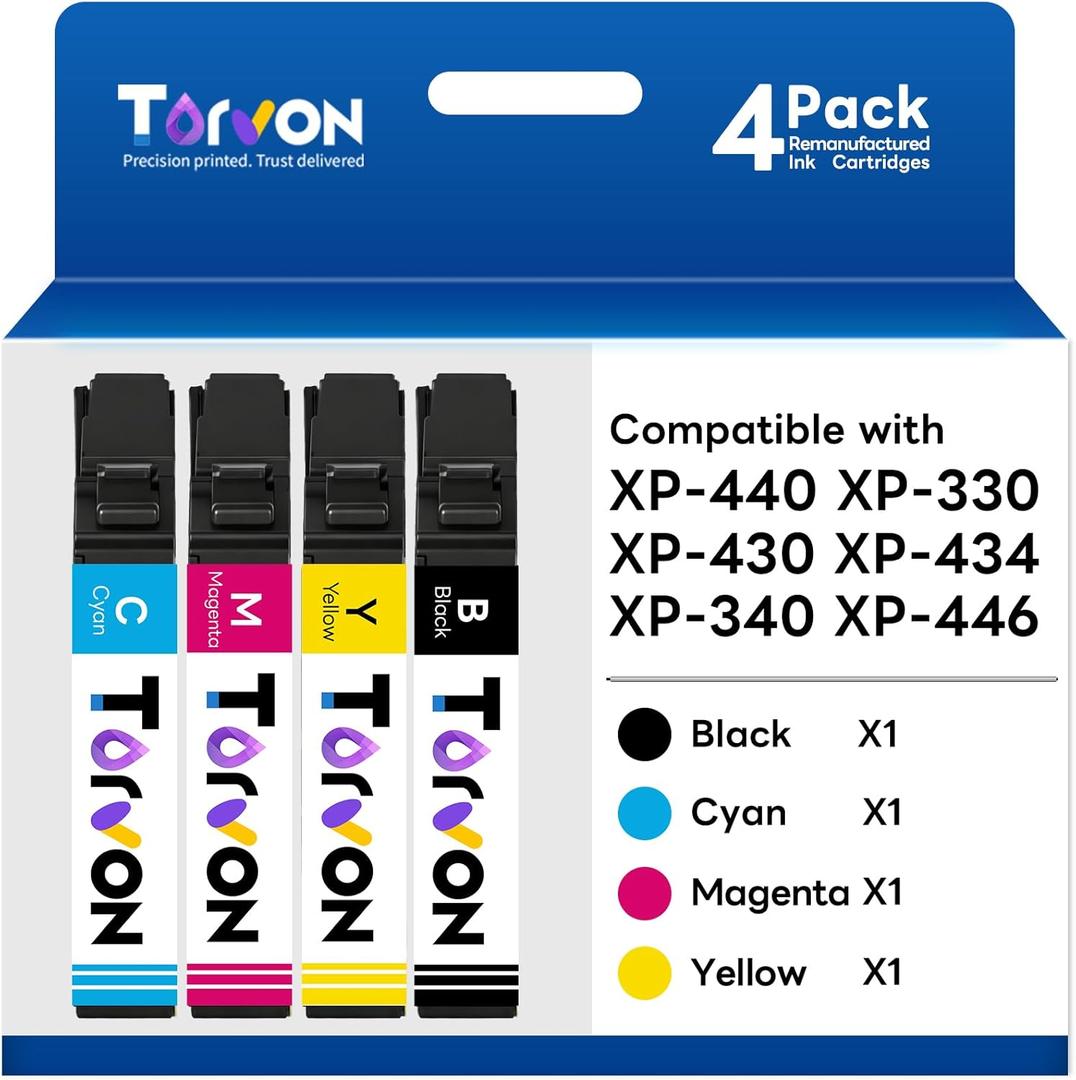 Remanufactured Ink Cartridge Replacement for Epson 288 Ink Cartridges Compatible with Expression XP-440 XP-330 XP-430 XP-434 XP-340 XP-446 Printer(4 Pack, Black, Cyan, Magenta, Yellow)
