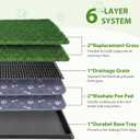 PAWISE Dog Grass Pad with Tray 30"x20" - Indoor Dog Potty with 2 Artificial Grass Patches + 2 Washable Pee Pads + Drainage Grate - Reusable Puppy Potty Training Pad for Apartment Balcony Patio