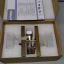 Privacy Door Knob with Lock - Crystal Glass Interior Door Handle for Bedroom Bathroom Closet - Antique Brass, 1 Pack