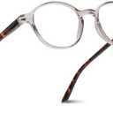 2SeeLife Small Round Reading Glasses for Men & Women – Narrow-Medium Fit, Sturdy Frame, , Clear Tortoise, +1.75
