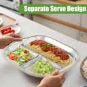 2 x BUSOHA 2 Pack Stainless Steel Kids Plate with Suction - 9.4"X 8.6" Divided Toddler Baby Plates with Silicone Sleeves 2-in-1 Non-Slip Anti Breakage Metal Toddler Bowls (Blue + Beige)