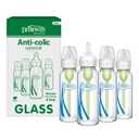 Dr. Brown's Anti-Colic Options+ Narrow Glass Baby Bottle with Level 1 Slow Flow Nipple, BPA-Free, 8 oz/250 mL, 4-Pack