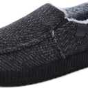 ONCAI Mens Clog Slippers with Arch Support Stripe Faux Fur Cotton-Blend High-Density Memory Foam Warm House Slippers Slip-on Indoor Outdoor Rubber Sole Size 7-16