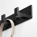 GWAAZXGZ Black Coat Rack Wall Mount - 12.5 inch Modern Metal Hook Rail with 4 Right-Angle Hooks, Drill-Mounted Organizer for Coats, Hats, Bags in Entryway, Bathroom, Bedroom (1 Pack)
